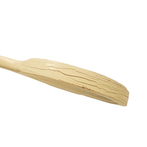 Ivory Hand-Held Mirror Painted Wood Magnolia Altissima Flower Gloss Finish VTG - Picture 7 of 8